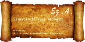 Szentiványi Albert névjegykártya