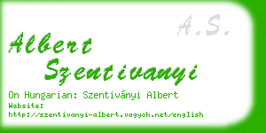 albert szentivanyi business card