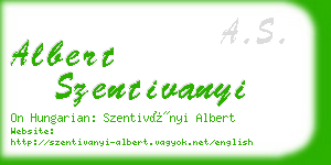 albert szentivanyi business card